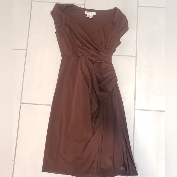 Maggy London Dresses Maggy London Faux Wrap Dress Brown Size